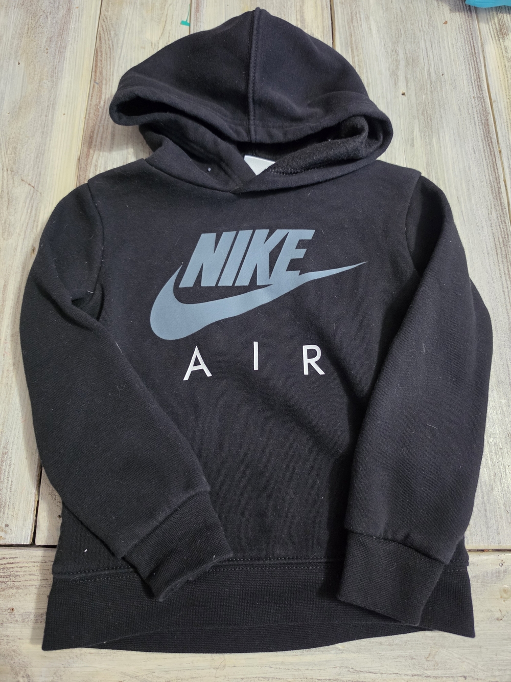 Nike Black Hoodie with Grey Air Logo - Kids